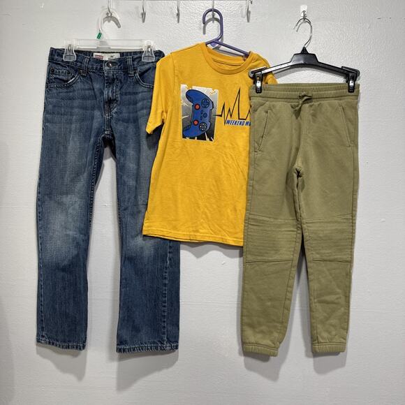 Mix Other - Boys Clothes Size 10 Levi’s Denim Jean, H&M Green Jogger & Short Sleeve T-Shirt